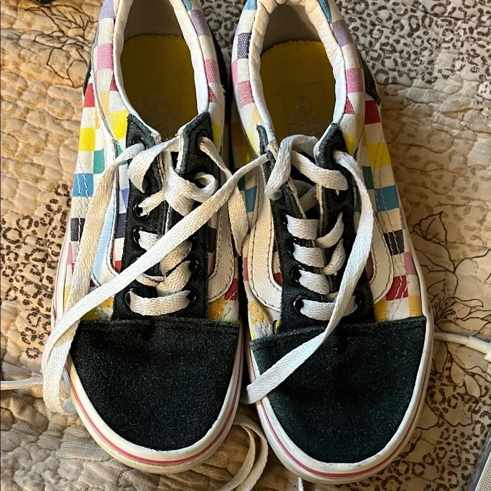Vans off the Wall Kids Checkered Sneakers Size 13